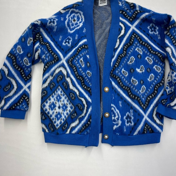 Blue Patterned Women's Cardigan - Picture 9 of 12